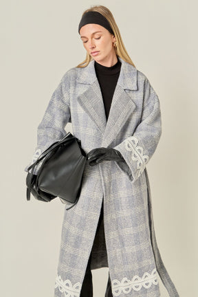 ENGLISH FACTORY - Premium Long Plaid Wrap Coat - COATS available at Objectrare