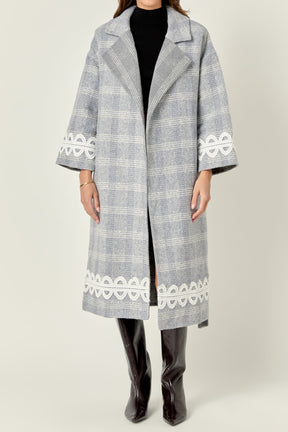 ENGLISH FACTORY - Premium Long Plaid Wrap Coat - COATS available at Objectrare
