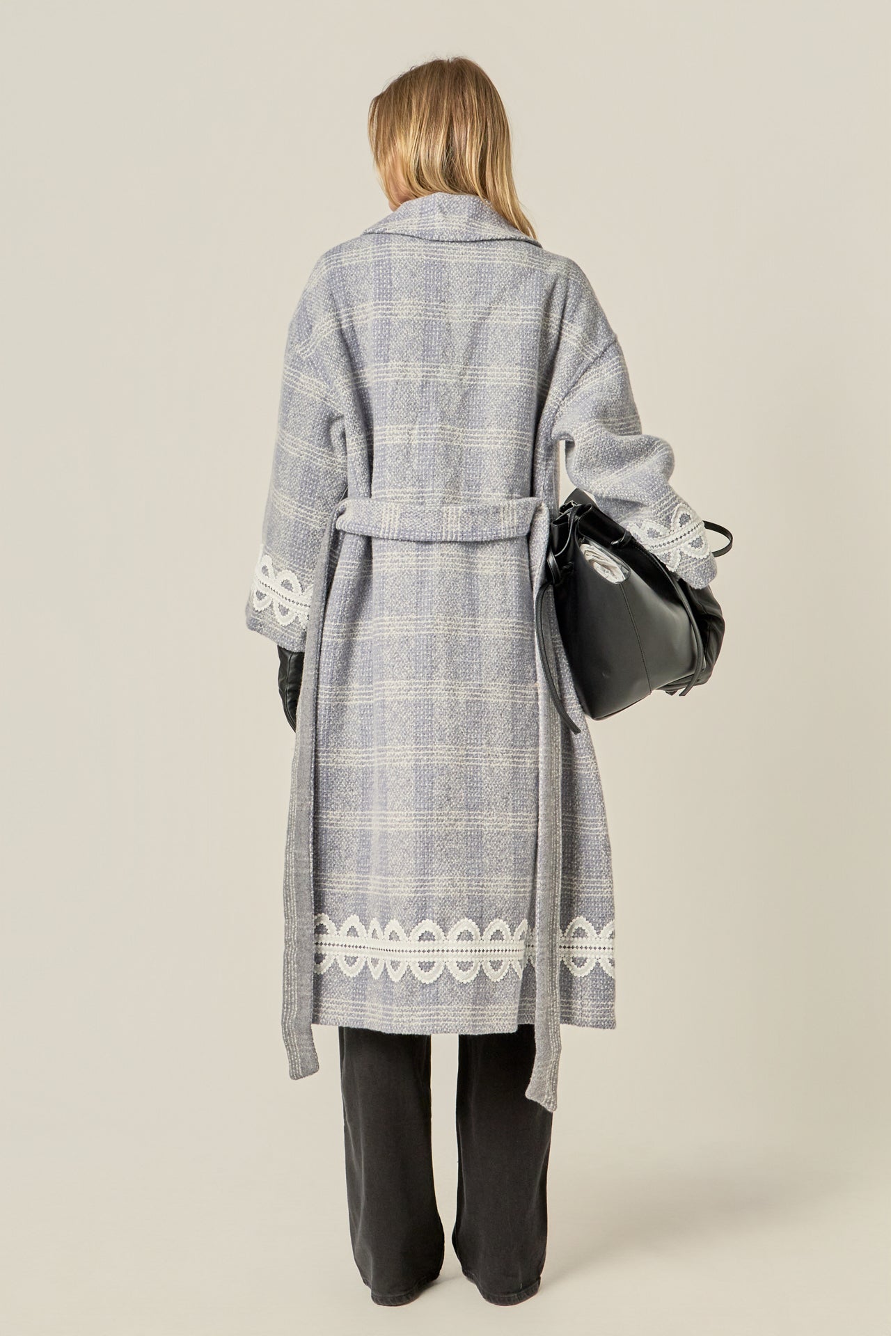 ENGLISH FACTORY - Premium Long Plaid Wrap Coat - COATS available at Objectrare