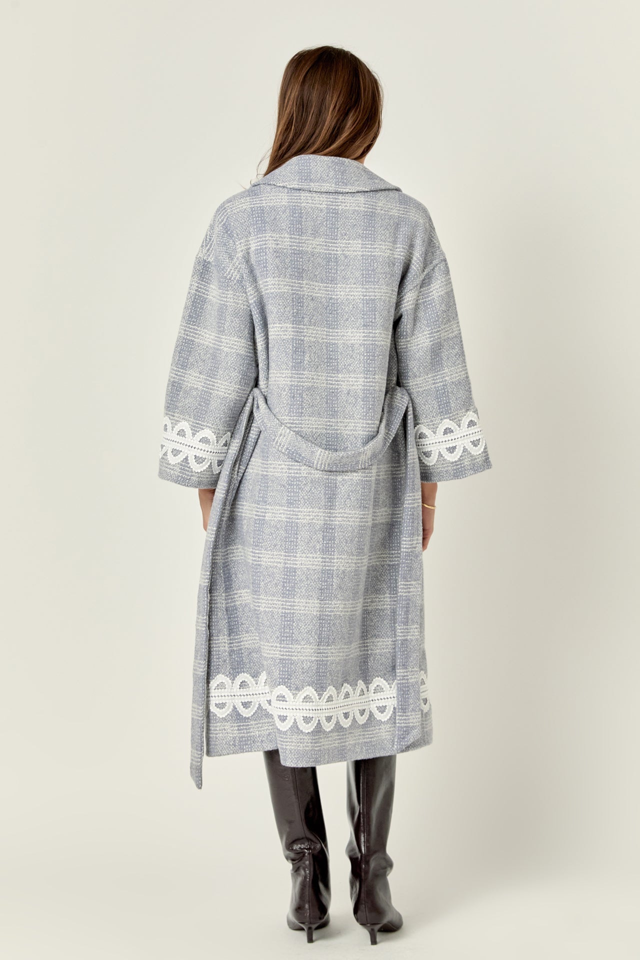 ENGLISH FACTORY - Premium Long Plaid Wrap Coat - COATS available at Objectrare