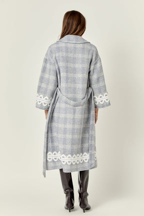ENGLISH FACTORY - Premium Long Plaid Wrap Coat - COATS available at Objectrare