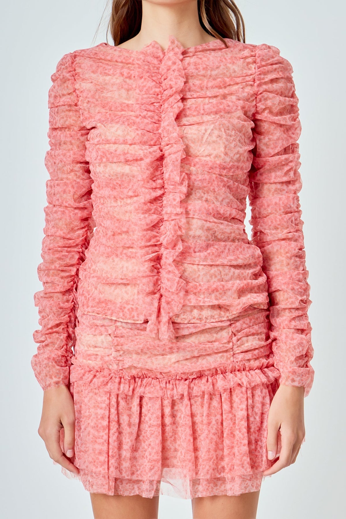 ENDLESS ROSE - Floral Tulle Long Sleeve Top - TOPS available at Objectrare