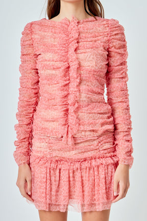 ENDLESS ROSE - Floral Tulle Long Sleeve Top - TOPS available at Objectrare