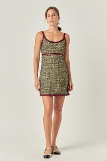 ENGLISH FACTORY - Premium Tweed Mini Dress - DRESSES available at Objectrare