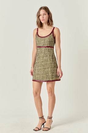 ENGLISH FACTORY - Premium Tweed Mini Dress - DRESSES available at Objectrare