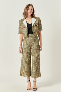 ENGLISH FACTORY - Premium Cropped Tweed Jacket - JACKETS available at Objectrare