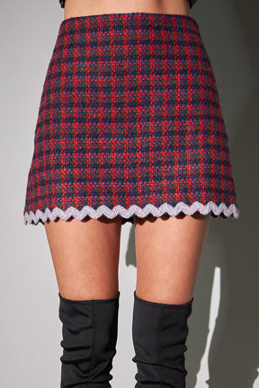 ENGLISH FACTORY - English Factory - Tweed Mini Skirt with Trim - SKIRTS available at Objectrare