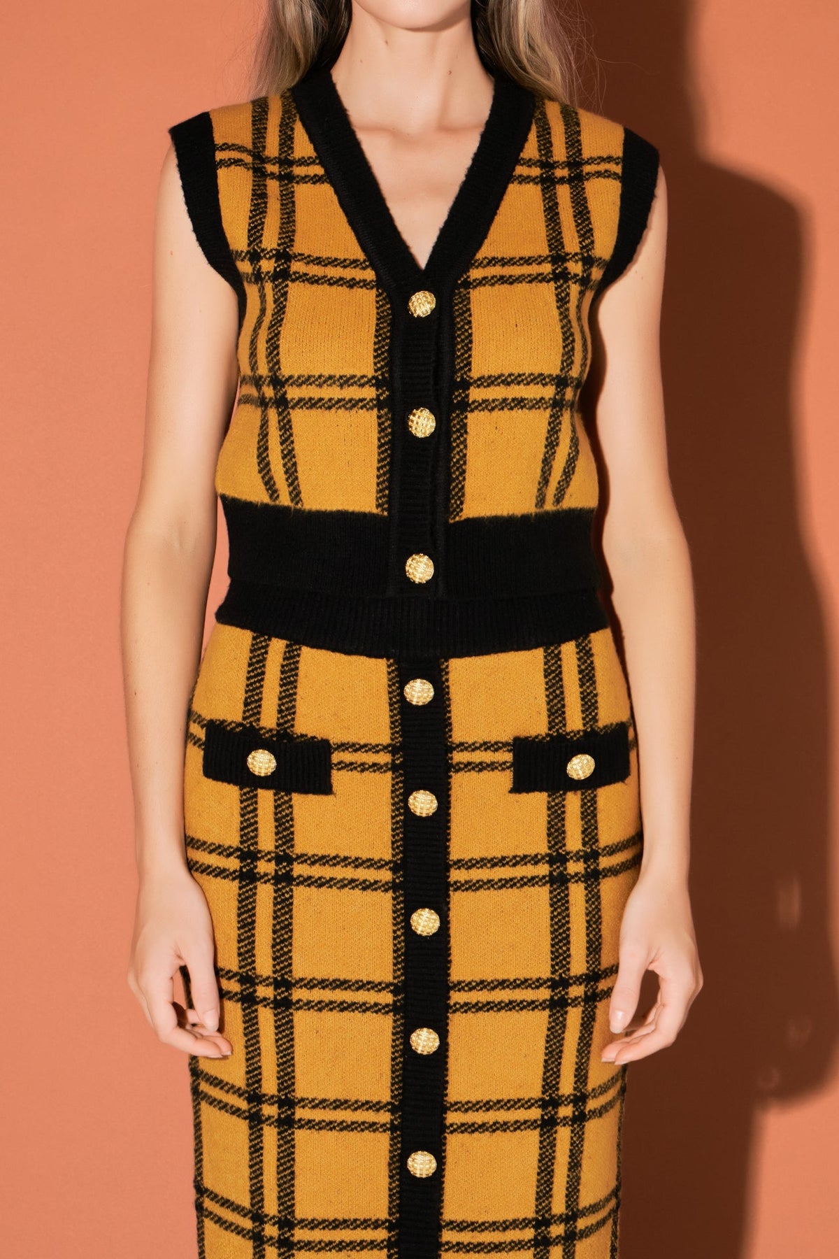 ENGLISH FACTORY - Knit Vest with Buttons - SWEATERS & KNITS available at Objectrare