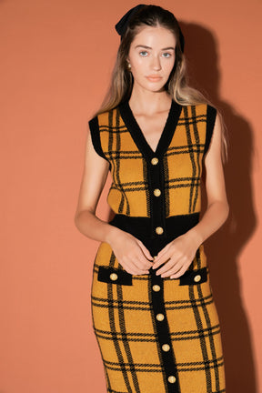 ENGLISH FACTORY - Knit Vest with Buttons - SWEATERS & KNITS available at Objectrare