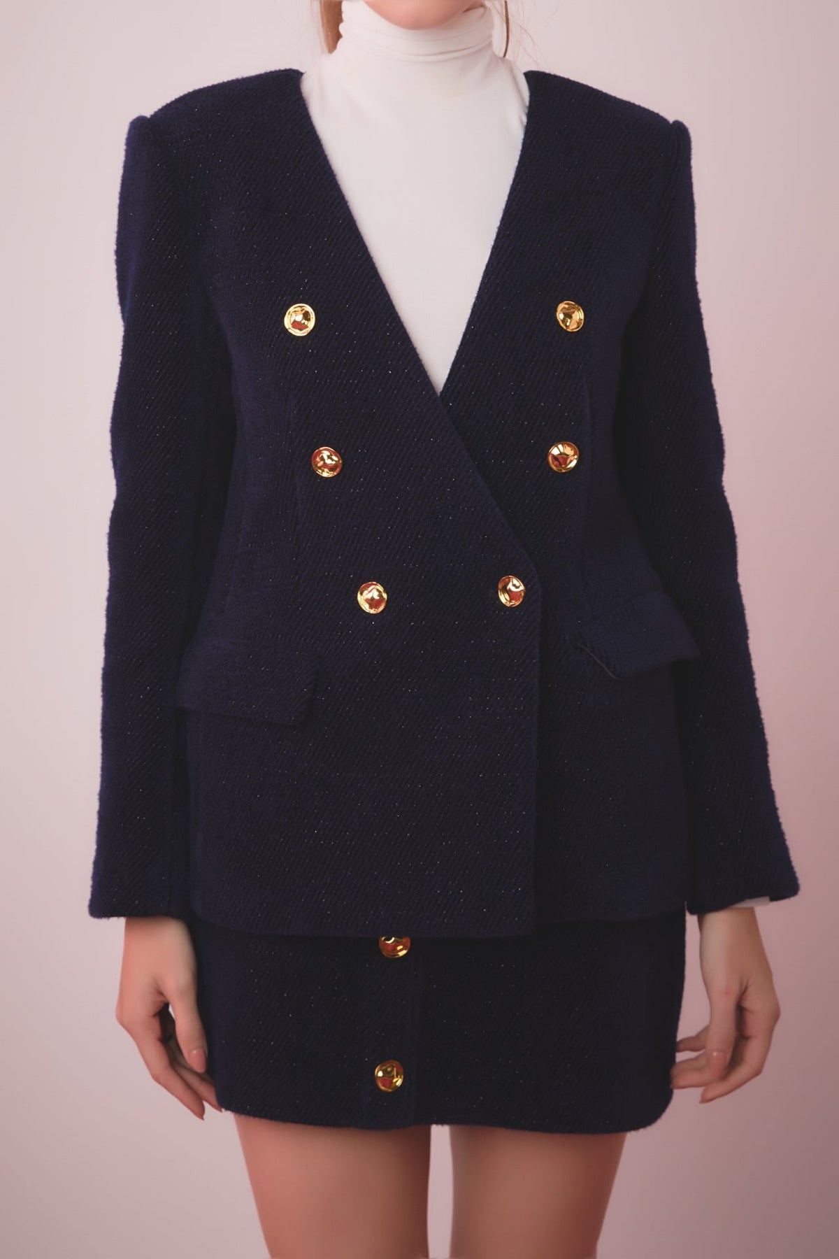 ENGLISH FACTORY - Structured Lapeless Textured Jacket - JACKETS available at Objectrare