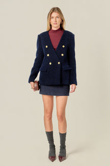 ENGLISH FACTORY - Structured Lapeless Textured Jacket - JACKETS available at Objectrare