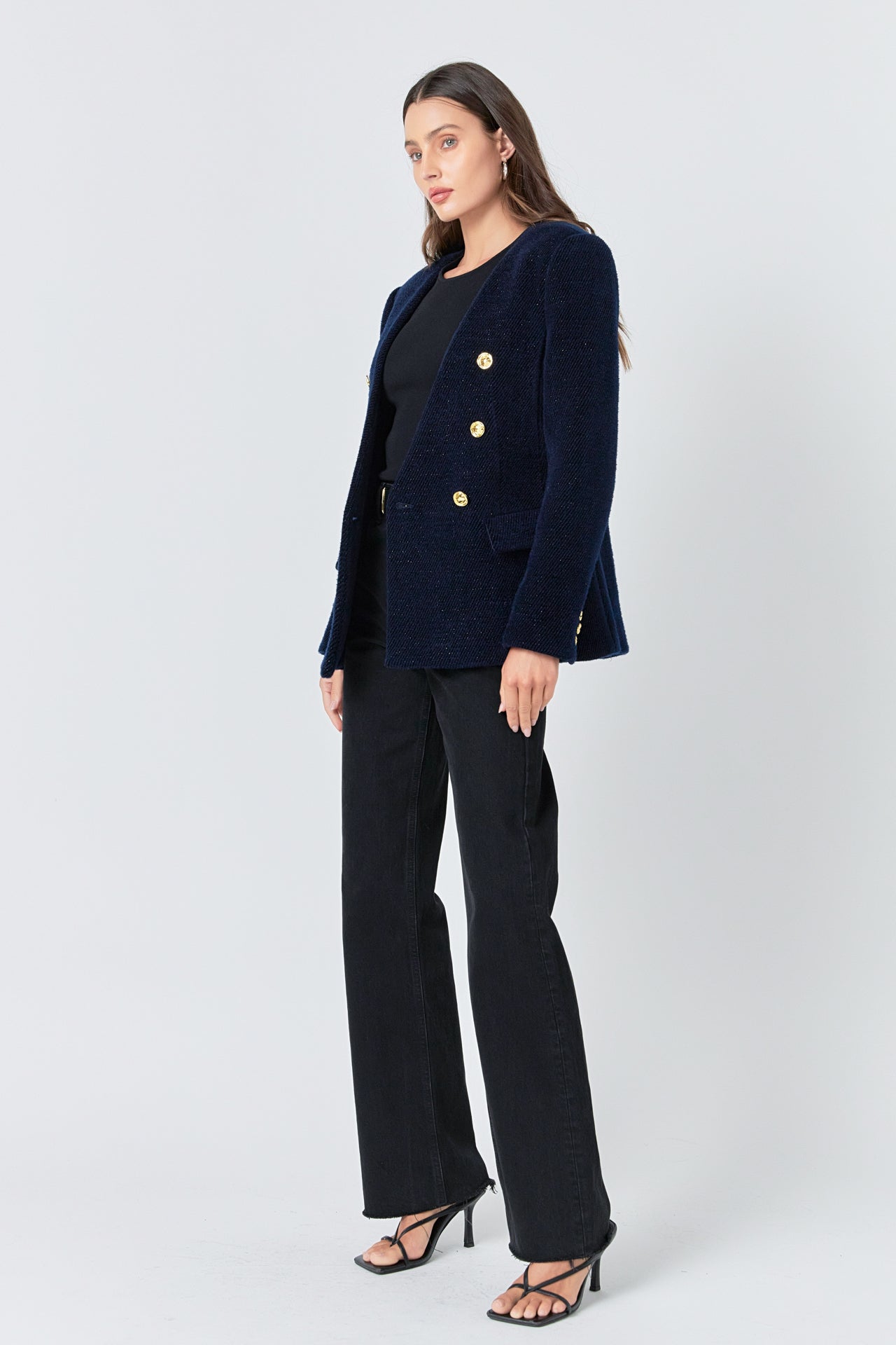 ENGLISH FACTORY - Structured Lapeless Textured Jacket - JACKETS available at Objectrare