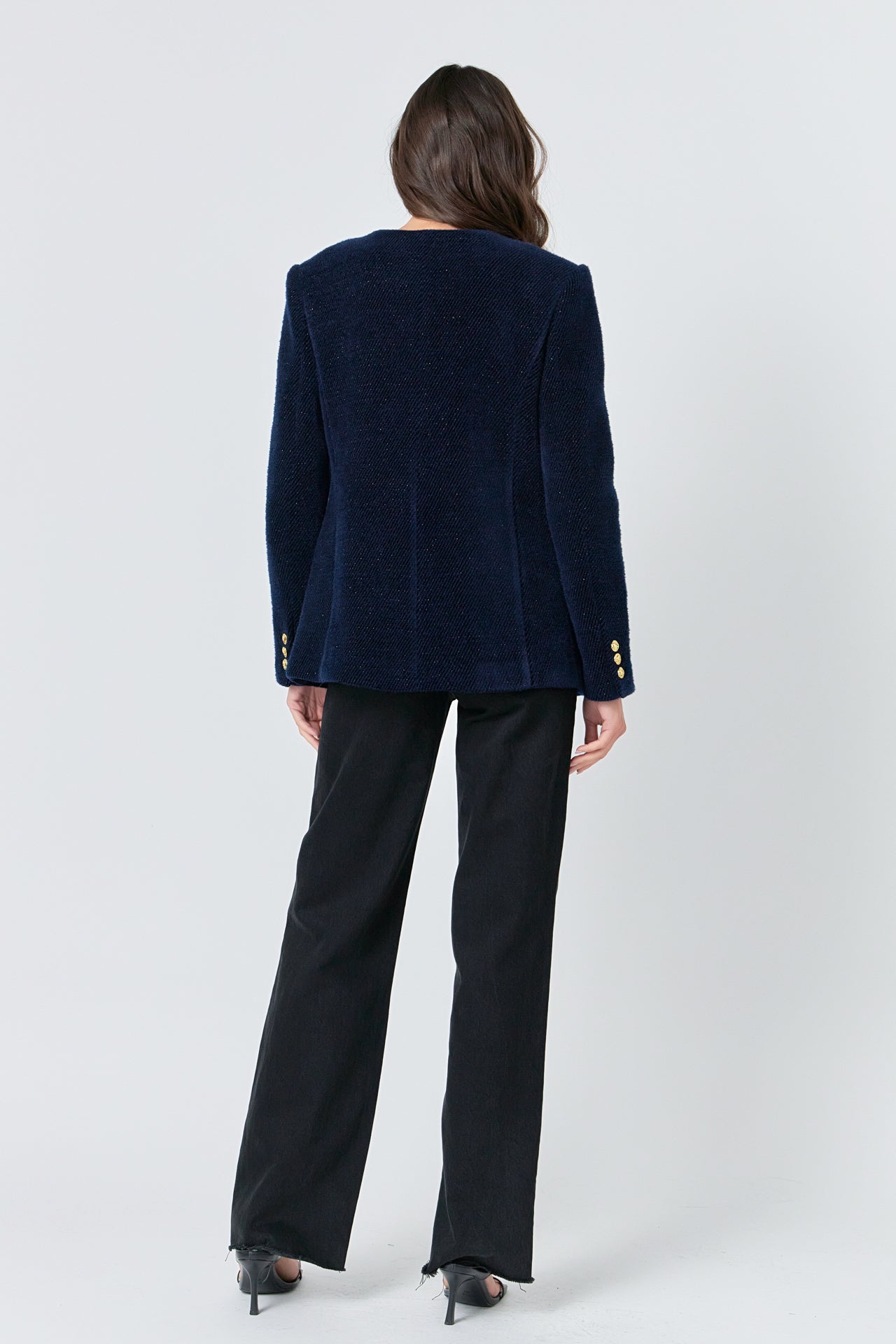 ENGLISH FACTORY - Structured Lapeless Textured Jacket - JACKETS available at Objectrare