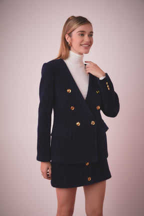 ENGLISH FACTORY - Structured Lapeless Textured Jacket - JACKETS available at Objectrare