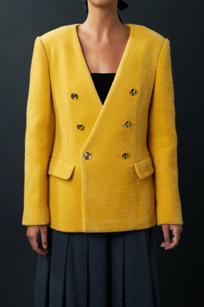 ENGLISH FACTORY - Structured Lapeless Textured Jacket - JACKETS available at Objectrare