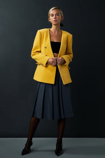 ENGLISH FACTORY - Structured Lapeless Textured Jacket - JACKETS available at Objectrare