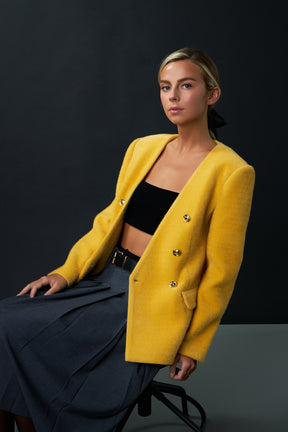 ENGLISH FACTORY - Structured Lapeless Textured Jacket - JACKETS available at Objectrare