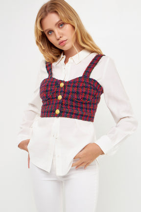 ENGLISH FACTORY - Tweed Crop Top - TOPS available at Objectrare