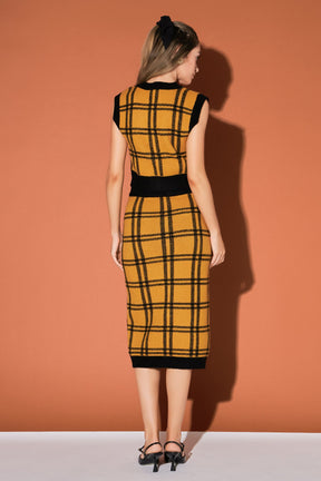 ENGLISH FACTORY - English Factory - Knit Check Plaid Midi Skirt - SKIRTS available at Objectrare