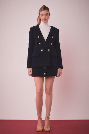 ENGLISH FACTORY - Boucle Mini Skirt - SKIRTS available at Objectrare