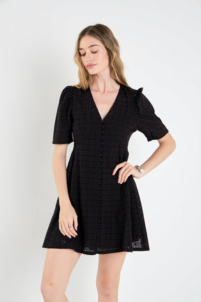 ENGLISH FACTORY - Broderie Lace Dress - DRESSES available at Objectrare