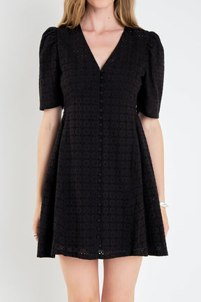 ENGLISH FACTORY - Broderie Lace Dress - DRESSES available at Objectrare