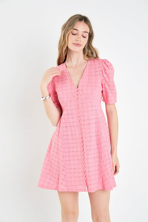 ENGLISH FACTORY - Broderie Lace Dress - DRESSES available at Objectrare