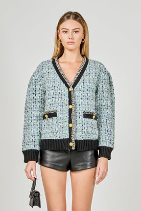 ENDLESS ROSE - Premium Boucle Cardigan - SWEATERS & KNITS available at Objectrare