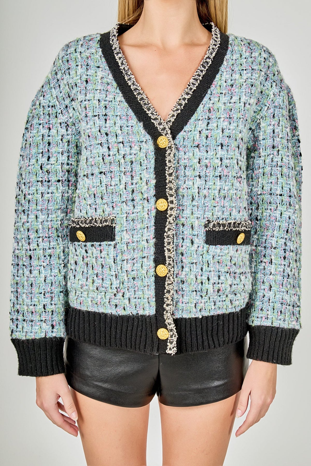 ENDLESS ROSE - Premium Boucle Cardigan - SWEATERS & KNITS available at Objectrare