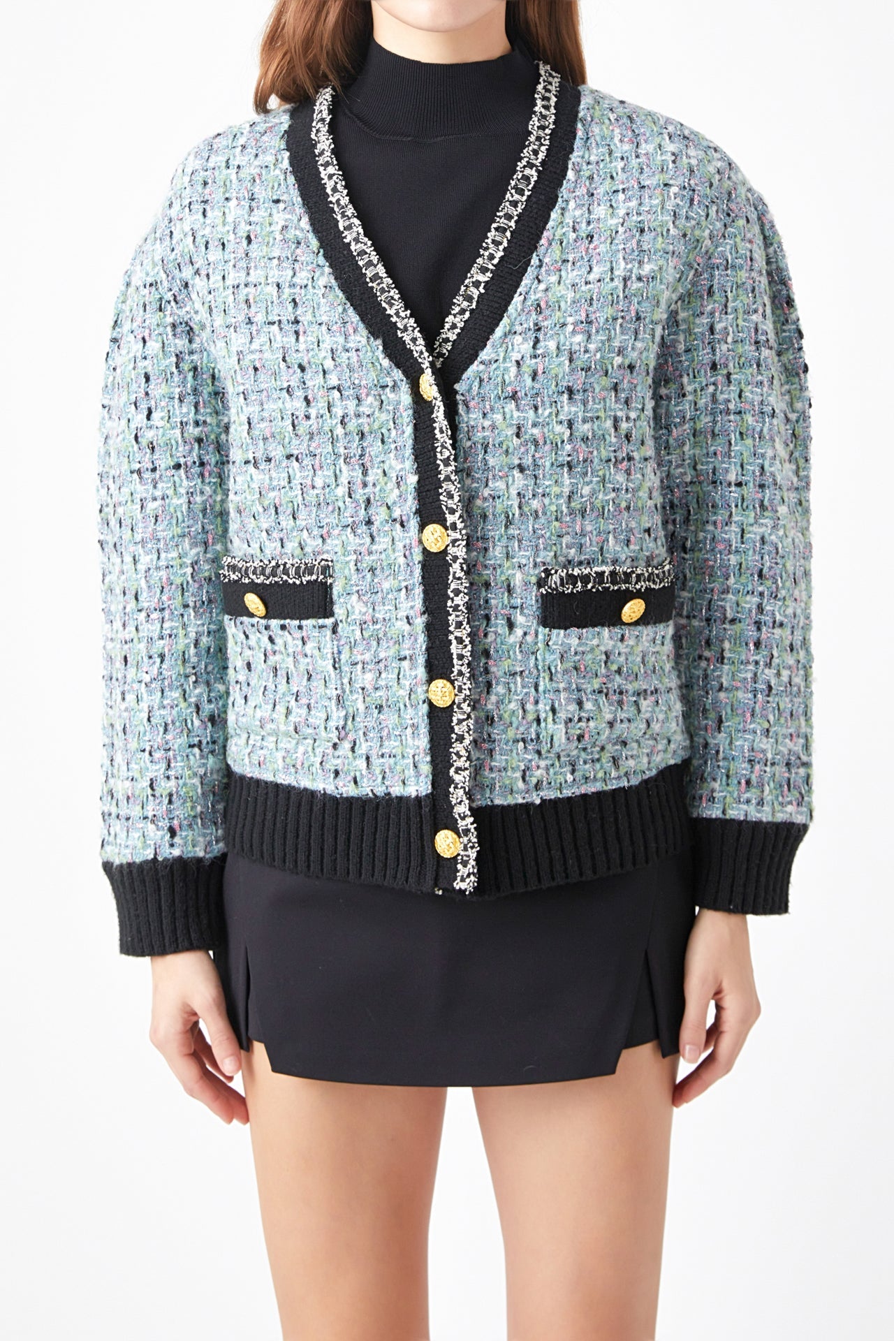 ENDLESS ROSE - Premium Boucle Cardigan - SWEATERS & KNITS available at Objectrare
