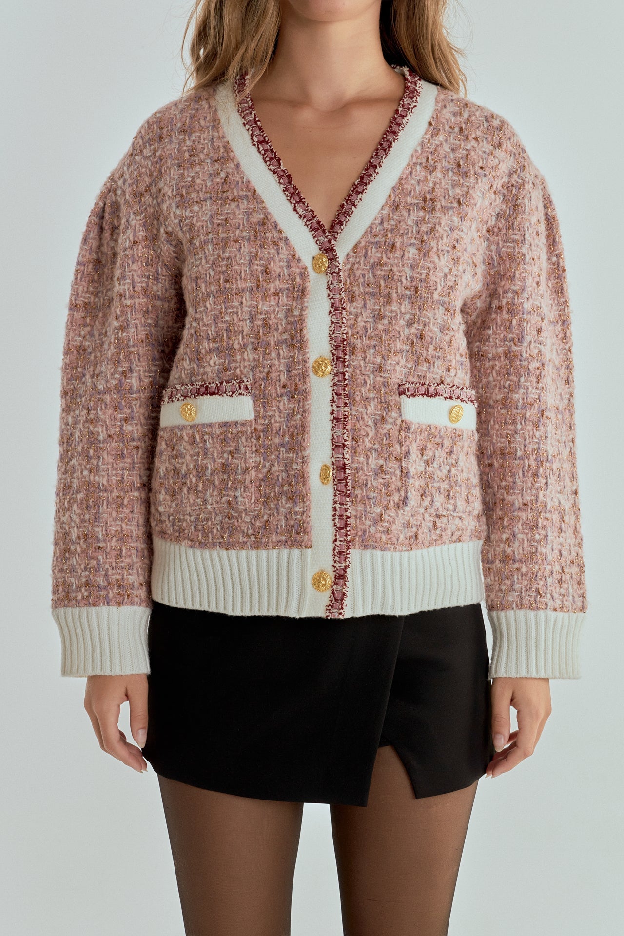 ENDLESS ROSE - Premium Boucle Cardigan - SWEATERS & KNITS available at Objectrare