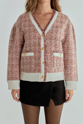ENDLESS ROSE - Premium Boucle Cardigan - SWEATERS & KNITS available at Objectrare