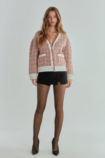 ENDLESS ROSE - Premium Boucle Cardigan - SWEATERS & KNITS available at Objectrare