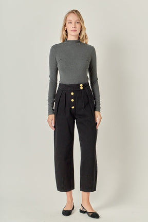 ENGLISH FACTORY - Premium Denim Cropped Trousers - JEANS available at Objectrare