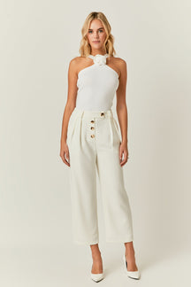ENDLESS ROSE - Trousers with Button Detail - PANTS available at Objectrare