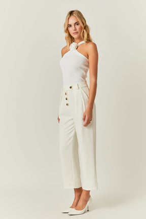 ENDLESS ROSE - Trousers with Button Detail - PANTS available at Objectrare