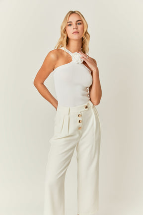ENDLESS ROSE - Trousers with Button Detail - PANTS available at Objectrare