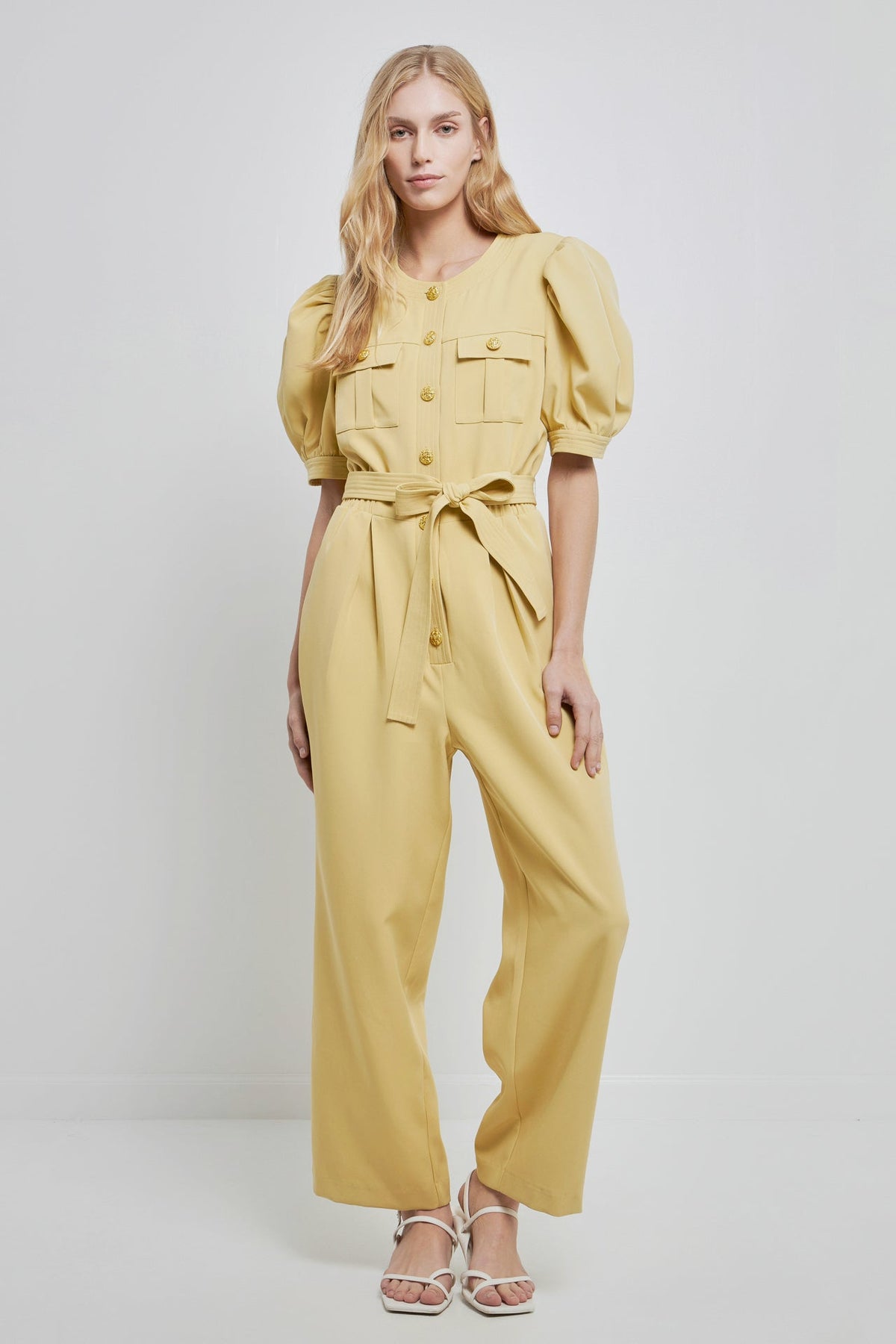 ENGLISH FACTORY - Jumpsuit with Button Detail - JUMPSUITS available at Objectrare
