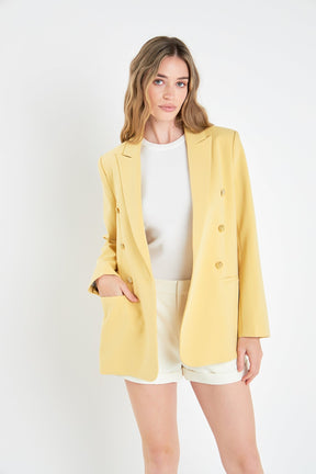 ENGLISH FACTORY - English Factory - Gold Buttoned Structured Blazer - BLAZERS available at Objectrare