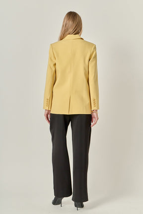 ENGLISH FACTORY - Gold Buttoned Structured Blazer - BLAZERS available at Objectrare