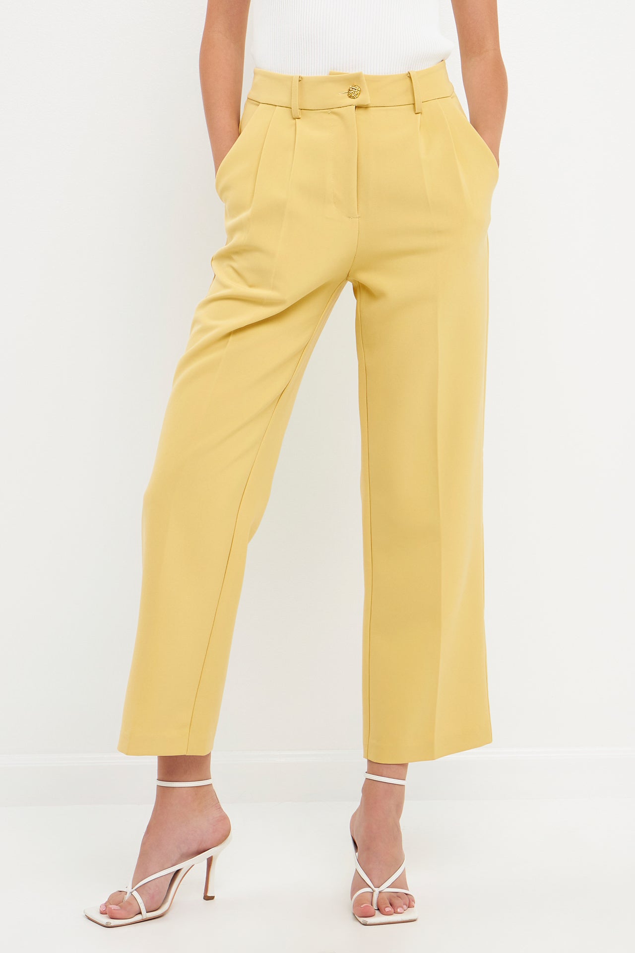 ENGLISH FACTORY - English Factory - High-Waisted Straight-Leg Trousers - PANTS available at Objectrare