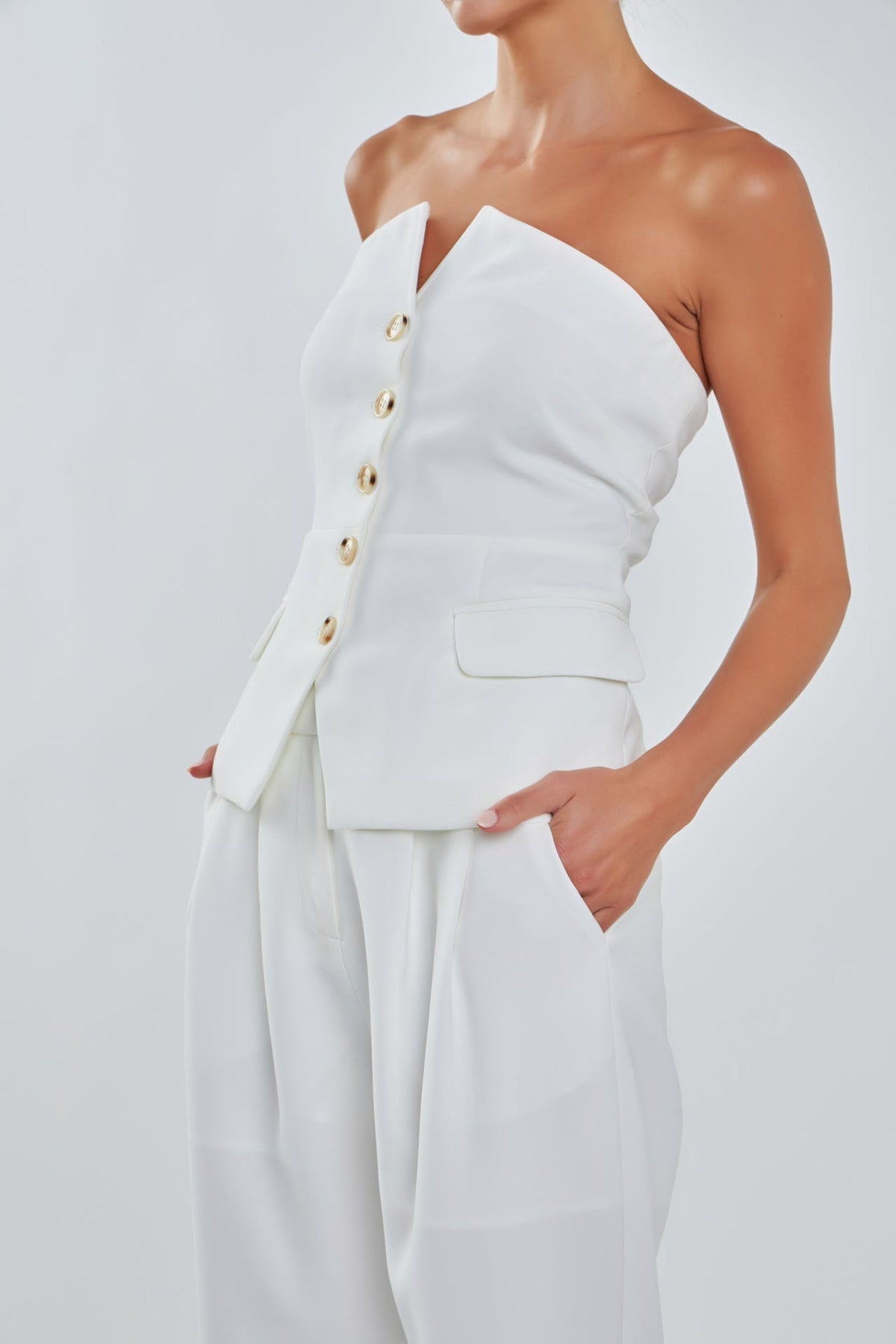 GREY LAB - Sleeveless Bustier Vest - VEST available at Objectrare