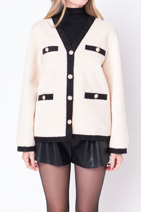 ENGLISH FACTORY - Shearing Jacket with Buttons - SWEATERS & KNITS available at Objectrare