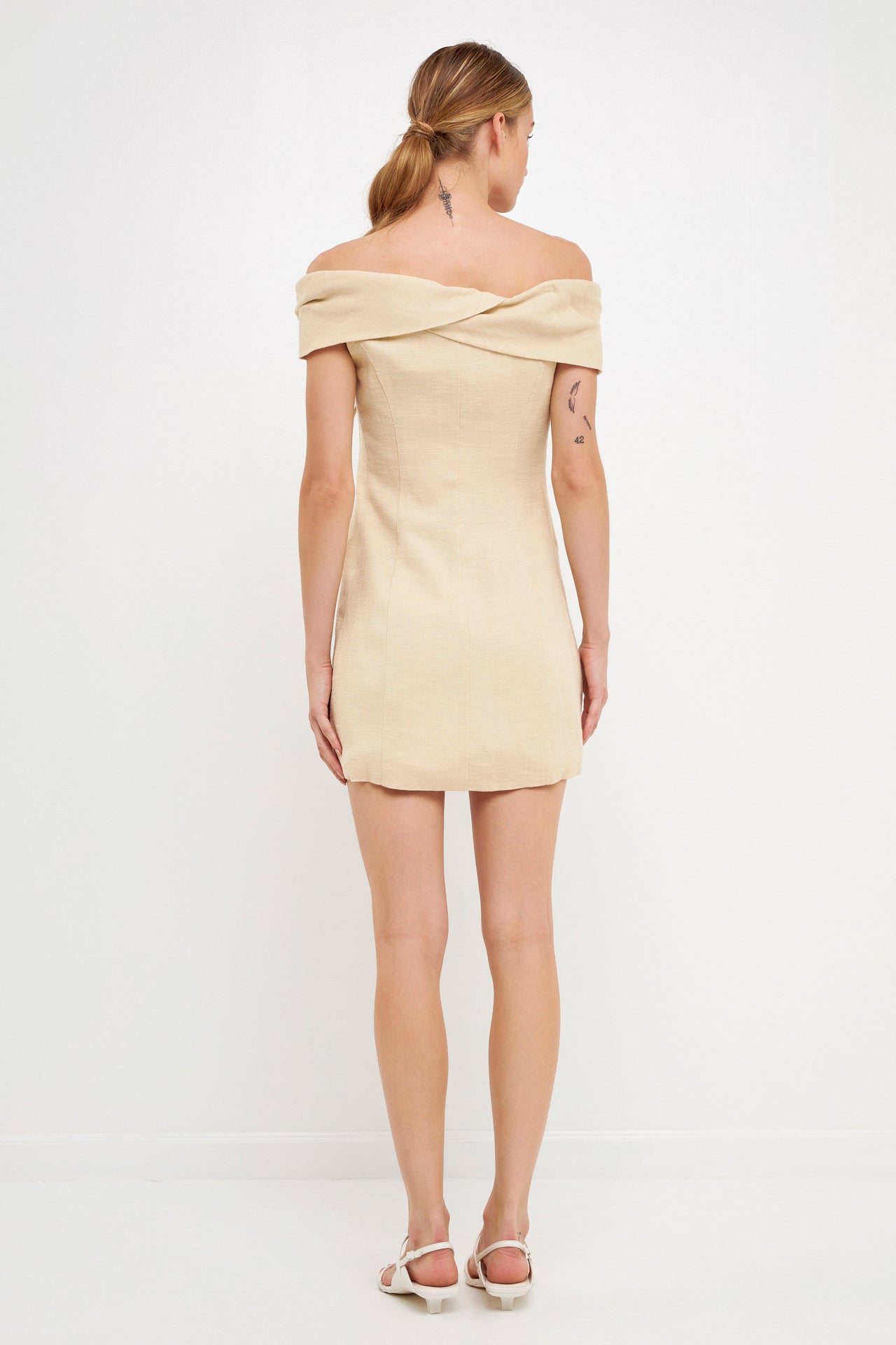 ENGLISH FACTORY - Off Shoulder Linen Dress - DRESSES available at Objectrare