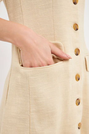 ENGLISH FACTORY - Off Shoulder Linen Dress - DRESSES available at Objectrare