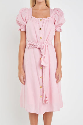 ENGLISH FACTORY - English Factory - Linen Dress with Tie - DRESSES available at Objectrare