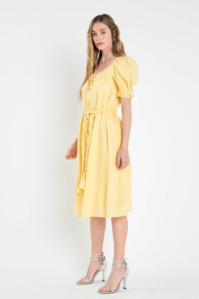 ENGLISH FACTORY - English Factory - Linen Dress with Tie - DRESSES available at Objectrare