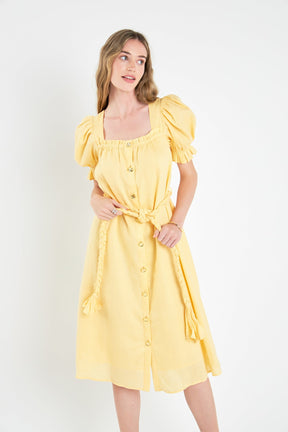 ENGLISH FACTORY - English Factory - Linen Dress with Tie - DRESSES available at Objectrare