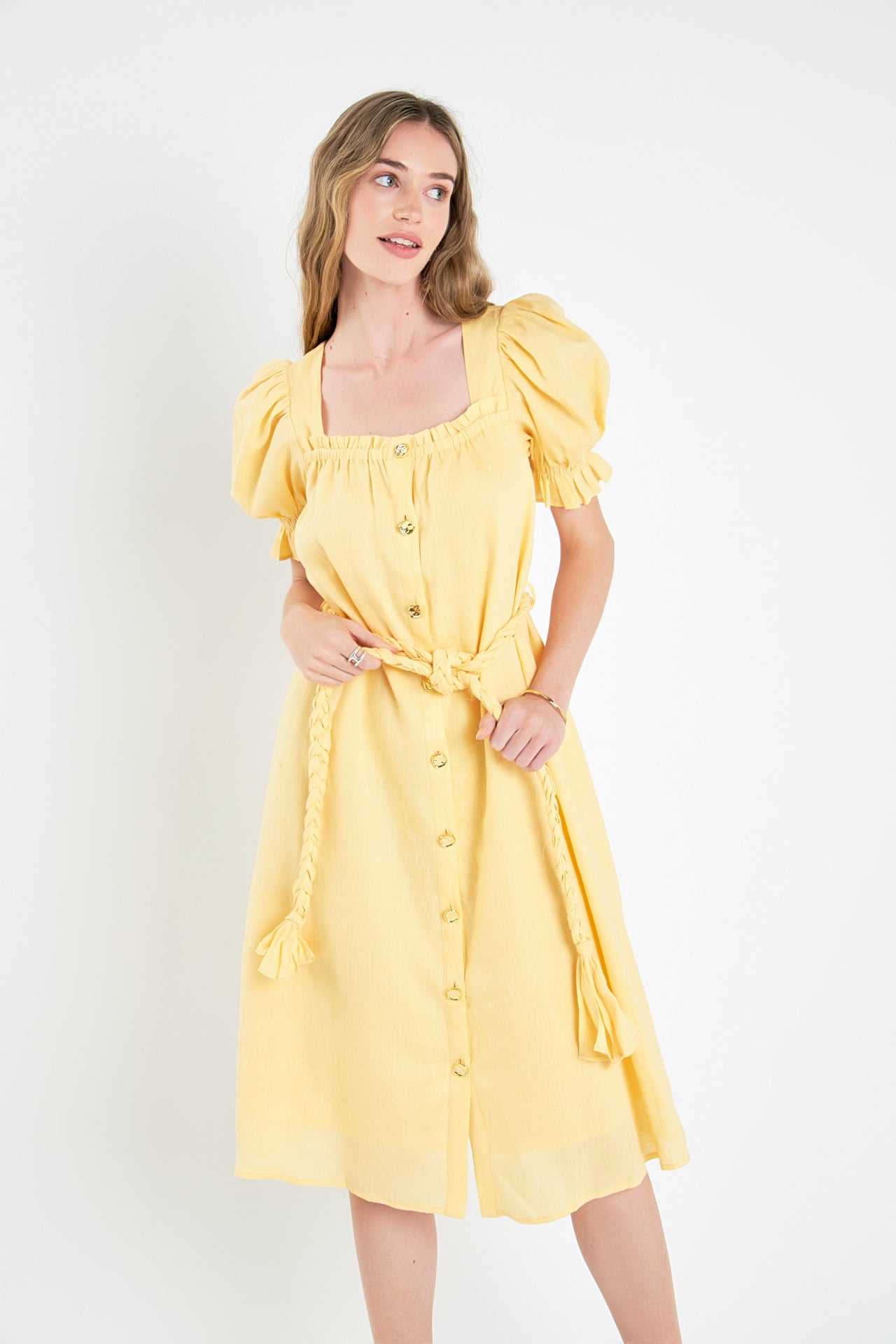 ENGLISH FACTORY - Linen Dress with Tie - DRESSES available at Objectrare