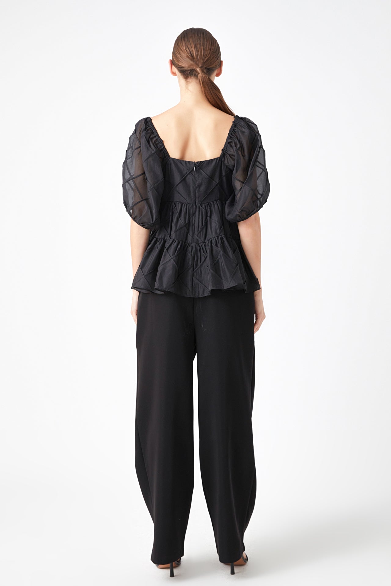 ENDLESS ROSE - Puff Sleeve Babydoll Top - TOPS available at Objectrare